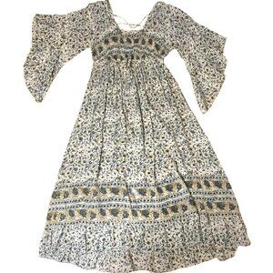 J. Glee PS Coastal Cowgirl Western Boho Maxi Empire Waist Bell Sleeve Dress